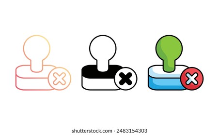 Diseño de icono de rechazo de sello con fondo blanco ilustración de stock