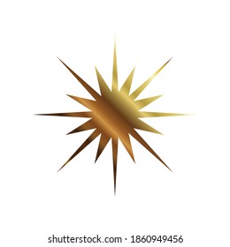 Star with 16 points gold style icon design, Night bedtime sky space nature science celestial galaxy and astrology theme Vector illustration