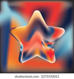 star 3d with gradient Mesh Illustration