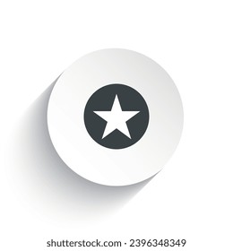 Star 3D icon button vector isolated on white background.