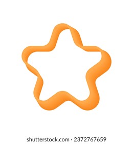 Star 3d icon frame. Vector illustration.