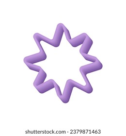 Star 3d icon frame. Vector illustration.