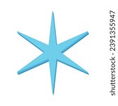 Star 3d icon. Vector illustration.
