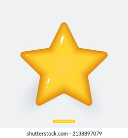 Star  3D Realistic Weather Icon Isolated Vector Illustration. Realistic 3D icon design for mobile app and website
