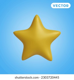 star 3D vector icon set, on a blue background