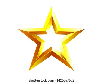 Star 3d vector isolated. Trendy favorite design. Vector illustration.