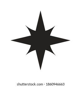 Star of 4 points silhouette style icon design, Night bedtime sky space nature science celestial galaxy and astrology theme Vector illustration