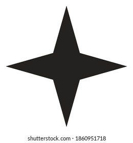 Star of 4 points silhouette style icon design, Night bedtime sky space nature science celestial galaxy and astrology theme Vector illustration
