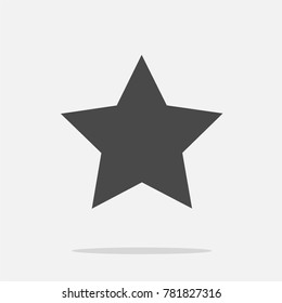 Star with 5 corners galaxy or space with shadow flat vector