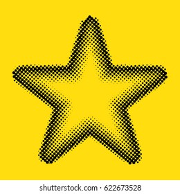 Star 5 tips effect halftones vector