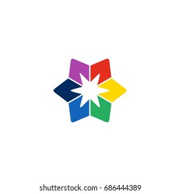 A star in 6 different colors