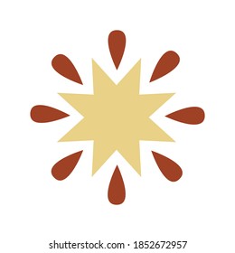 Star with 8 edges witchcraft vector element. Isolated on white background for prints, posters and tattoo. Spooky mystery illustrations