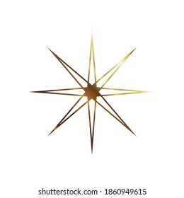 Star of 8 points gold style icon design, Night bedtime sky space nature science celestial galaxy and astrology theme Vector illustration