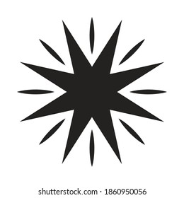 Star with 8 points and lines silhouette style icon design, Night bedtime sky space nature science celestial galaxy and astrology theme Vector illustration