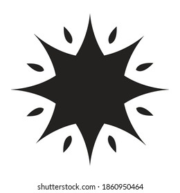 Star with 8 points and lines silhouette style icon design, Night bedtime sky space nature science celestial galaxy and astrology theme Vector illustration
