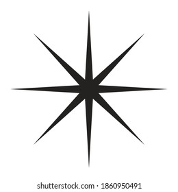 Star of 8 points silhouette style icon design, Night bedtime sky space nature science celestial galaxy and astrology theme Vector illustration