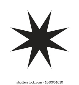 Star of 8 points silhouette style icon design, Night bedtime sky space nature science celestial galaxy and astrology theme Vector illustration