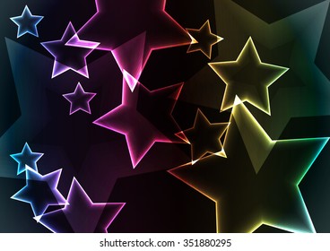 Star abstract background with lights and glows. Vector illustration for modern disco background design overlapping style.