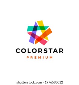 star abstract colorful overlap overlapping logo vector icon illustration