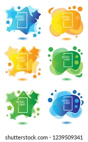 star and abstract element background with modern concept, blue, yellow and green colors 