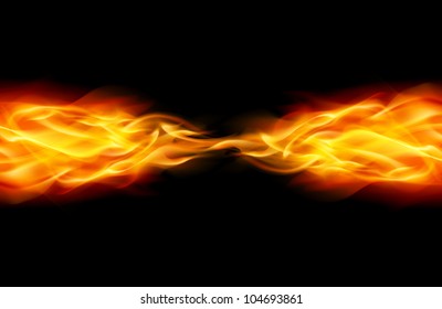 Star with Abstract Flame tail in Space