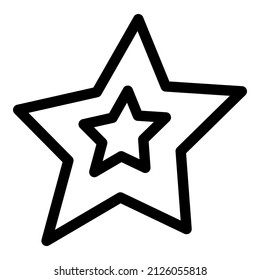 Abstraktes Star-Flachicon einzeln auf weißem Hintergrund