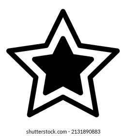 Star Abstract Glyph Flat Icon Isolated On White Background