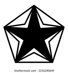Icono plano de glifo resumen de estrella aislado en fondo blanco