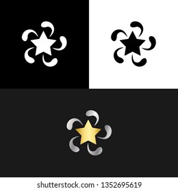 Star Abstract Gradient Elegant Gold Silver Icon Logo