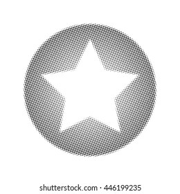Star. Abstract halftone design. Vector illustration.