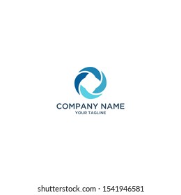 star abstract vector, circle blue logo vector, simple circle logo design