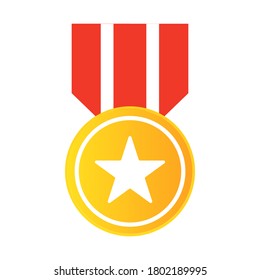 Star achievement medal vector trendy flat icon style. Achieve vector icon illustration sign. Champion Award vector icon. Ready to use for website, mobile app, presentation and any other projects1. EPS