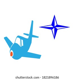 Star airplane icon vector design illustration