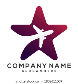 Stern mit Flugzeuggrafik, Vektorlogo