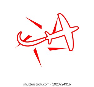 star and airplane logo template vector icon illustration design