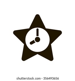 star alarm icon, vector illustration. Flat design style