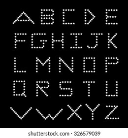 Star alphabet. Star font. ABC letters.