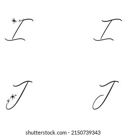 Star Alphabet Letter Design I J
