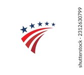 Star america stripe flag logo vector image