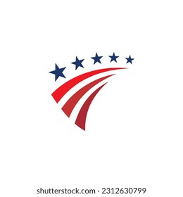 Star america stripe flag logo vector image svg