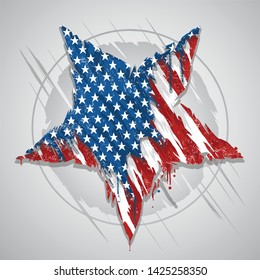 STAR AMERICA USA FLAG ABSTRACT GRUNGE EPS ELEMENT VECCTOR