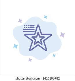 Star, American, Flag, Usa Blue Icon on Abstract Cloud Background