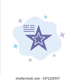 Star, American, Flag, Usa Blue Icon on Abstract Cloud Background. Vector Icon Template background