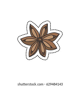 star anise doodle icon, sticker