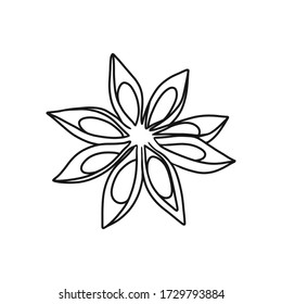 Star Anise Doodle Icon, Vector Illustration