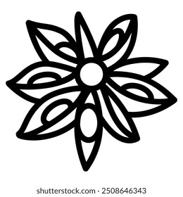 star anise icon with outline style. Suitable for website design, logo, app and UI. Based on the size of the icon in general, so it can be reduced.