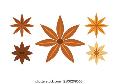 Star Anise Leaf Color Art Realistic Design with Intricate Leaf Details