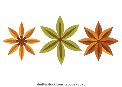 Star Anise Leaf Color Art Realistic Leaf Design with Subtle Hues