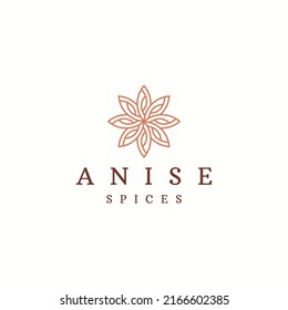 Star Anise logo icon design template flat vector