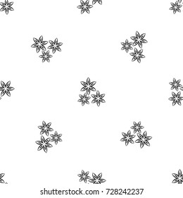 Star anise pattern repeat seamless in black color for any design. Vector geometric illustration